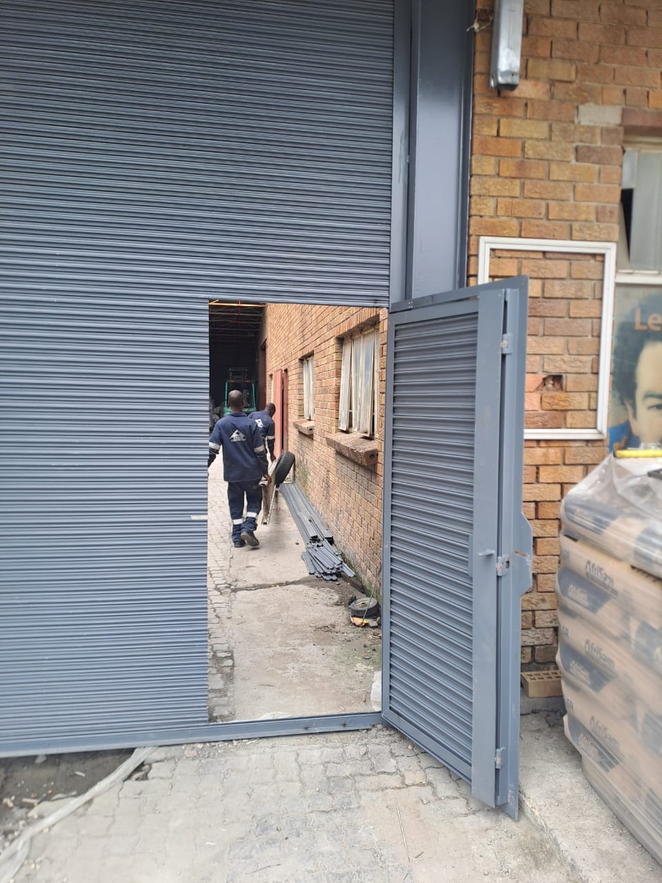 Industrial sliding door installation